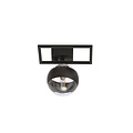 Roskilde small design ceiling lamp black with stripe glass ball E14