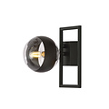 Roskilde kleine design plafondlamp zwart met streep glas bol E14