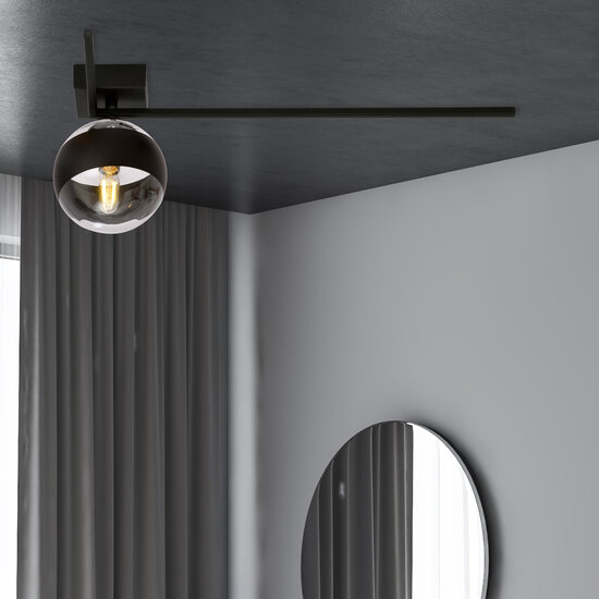 Roskilde elegante lámpara de diseño para techo con bombilla rayada E14