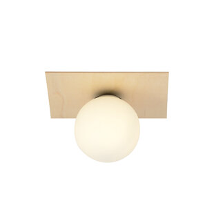 Emibig Lámpara de techo escandinava Slagelse de latón dorado con bola de vidrio opal E14