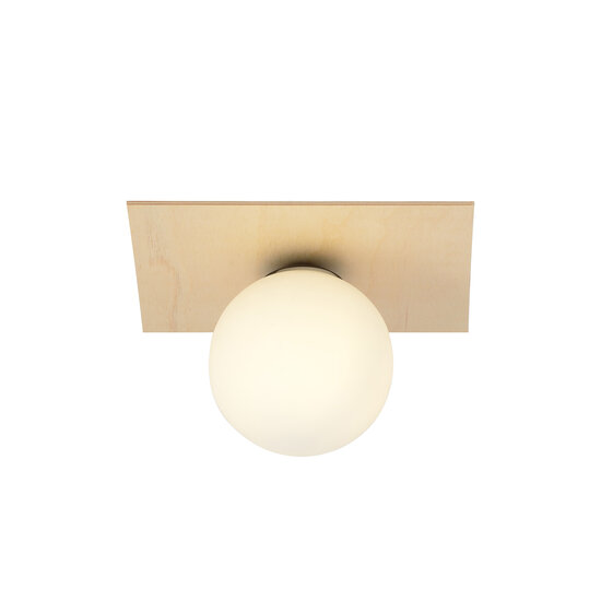 Emibig Emibig Slagelse skandinavische Deckenleuchte aus Goldmessing mit Opalglaskugel E14 - Ideal für moderne Innenräume