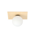 Plafonnier scandinave Slagelse en laiton doré avec boule en verre opale E14