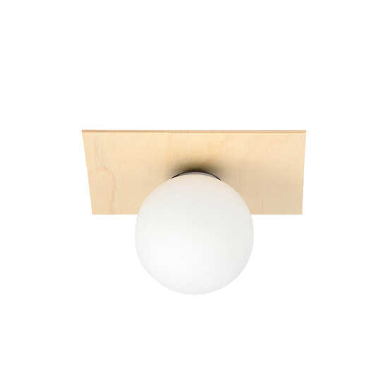 Plafonnier scandinave Slagelse en laiton doré avec boule en verre opale E14