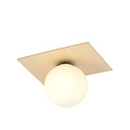 Slagelse Scandinavian ceiling lamp gold brass with opal glass ball E14
