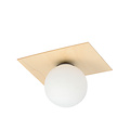 Emibig Emibig Slagelse scandinavische plafondlamp goud messing met opaal glazen bol E14 - Perfect voor moderne interieurs