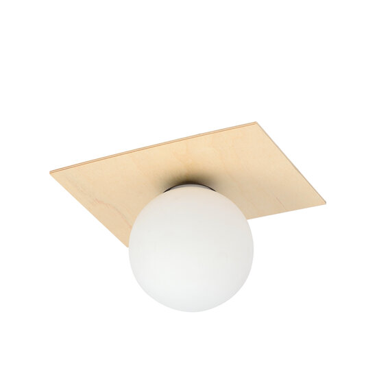 Slagelse Scandinavian ceiling lamp gold brass with opal glass ball E14