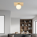 Slagelse Scandinavian ceiling lamp gold brass with opal glass ball E14