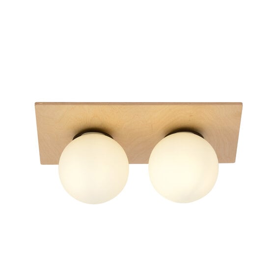 Emibig Emibig Slagelse double Scandinavian ceiling lamp gold brass with opal glass balls E14 - Perfect for creating a cozy atmosphere