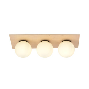 Emibig Slagelse triple Scandinavian ceiling lamp gold brass with opal glass balls E14