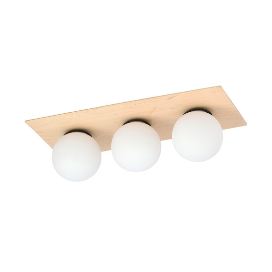 Slagelse triple scandinavische plafondlamp goud messing met opaal glazen bollen E14