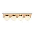 Emibig Emibig Slagelse long 4 lamp plafonnier scandinave en laiton doré avec boules en verre opale E14 - Créez une ambiance chaleureuse dans votre maison