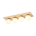 Slagelse long 4 lamp Scandinavian ceiling lamp gold brass with opal glass balls E14