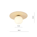 Emibig Emibig Lámpara de techo redonda escandinava Slagelse en latón dorado con bola de vidrio opal E14 - Iluminación de diseño ideal para interiores modernos