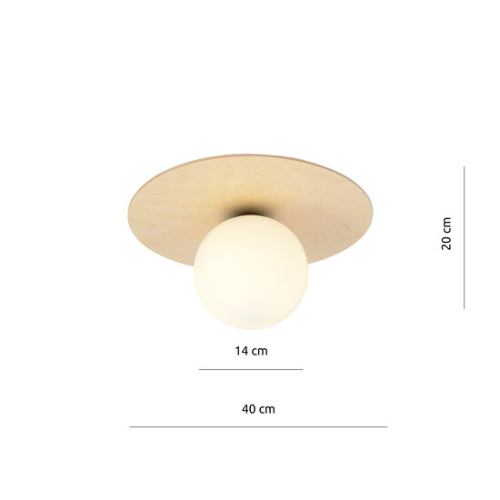 Slagelse round Scandinavian ceiling lamp gold brass with opal glass ball E14