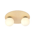 Emibig Emibig Slagelse round double Scandinavian ceiling lamp gold brass with opal glass balls E14 - Perfect lighting for any space