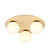 Slagelse ronde triple scandinavische plafondlamp goud messing met opaal glazen bollen E14