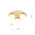 Emibig Emibig Slagelse round triple Scandinavian ceiling lamp gold brass with opal glass balls E14 - Illuminate your space with elegance