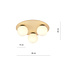 Slagelse lámpara de techo escandinava triple redonda de latón dorado con bolas de cristal opal E14