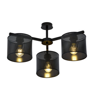 Emibig Gentofte black ceiling lamp with 3 metal shades E27