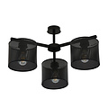 Gentofte black ceiling lamp with 3 metal shades E27