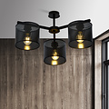 Gentofte black ceiling lamp with 3 metal shades E27
