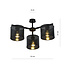 Gentofte black ceiling lamp with 3 metal shades E27