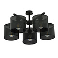 Emibig Emibig Gentofte grande lampe de plafond noire avec 5 abat-jours en métal E27 - Éclairage idéal pour votre espace de vie