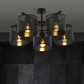 Emibig Emibig Gentofte large ceiling lamp black with 5 metal shades E27 - Ideal lighting for your living space