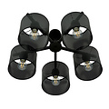 Emibig Emibig Gentofte gran lámpara de techo negra con 5 pantallas de metal E27 - Iluminación ideal para tu sala de estar
