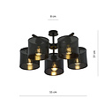 Emibig Emibig Gentofte grande lampe de plafond noire avec 5 abat-jours en métal E27 - Éclairage idéal pour votre espace de vie
