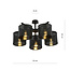 Gentofte large ceiling lamp black with 5 metal shades E27