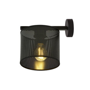 Gentofte black wall lamp 1XE27 with metal shade