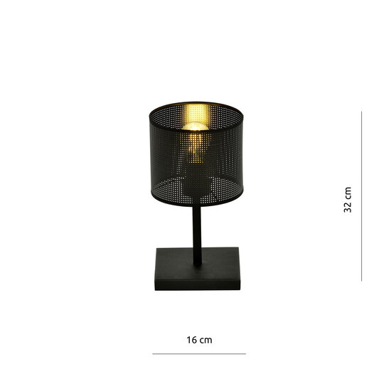 Gentofte tafellamp zwart met E27 lamp
