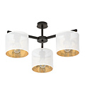 Emibig Emibig Gentofte lampe de plafond noire et blanche avec 3 abat-jours en métal E27 - Éclairage élégant pour chaque pièce