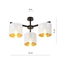 Emibig Emibig Gentofte black and white ceiling lamp with 3 metal shades E27 - Stylish lighting for any room