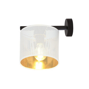 Gentofte white and black wall lamp 1XE27 with metal shade