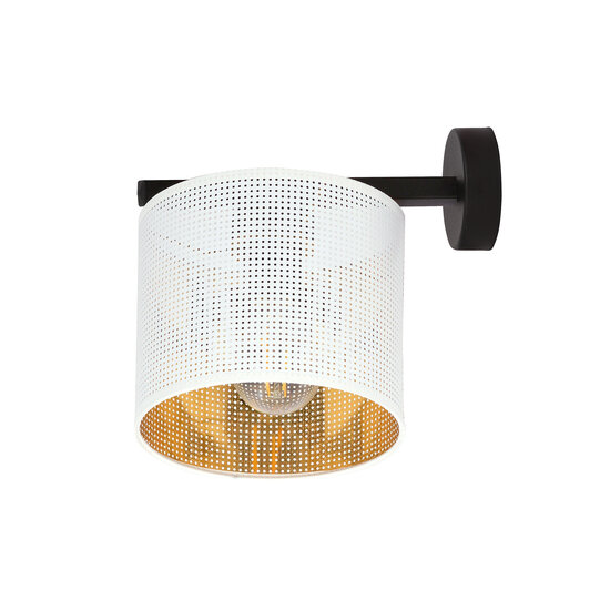 Emibig Emibig Aplique de pared Gentofte blanca y negra 1XE27 con pantalla de metal - Iluminación ideal para cualquier espacio