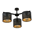 Emibig Emibig Gentofte goud en zwarte plafondlamp met 3 metalen kappen E27 - Perfecte verlichting voor elke ruimte