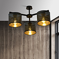 Emibig Emibig Gentofte gold and black ceiling lamp with 3 metal shades E27 - Perfect lighting for any space