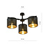 Gentofte gold and black ceiling lamp with 3 metal shades E27