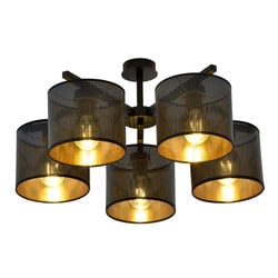 Emibig Gentofte gold and black large ceiling lamp 5 metal shades E27