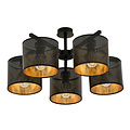 Gentofte gold and black large ceiling lamp 5 metal shades E27