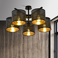 Emibig Emibig Gentofte gold and black large ceiling lamp 5 metal shades E27 - Ideal for stylish interiors