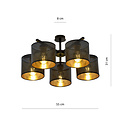 Gentofte gold and black large ceiling lamp 5 metal shades E27
