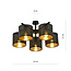 Gentofte gold and black large ceiling lamp 5 metal shades E27