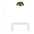 Gentofte gold and black large ceiling lamp 5 metal shades E27