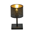Emibig Emibig Gentofte lampe de table dorée avec abat-jour noir E27 - Parfaite pour tout espace