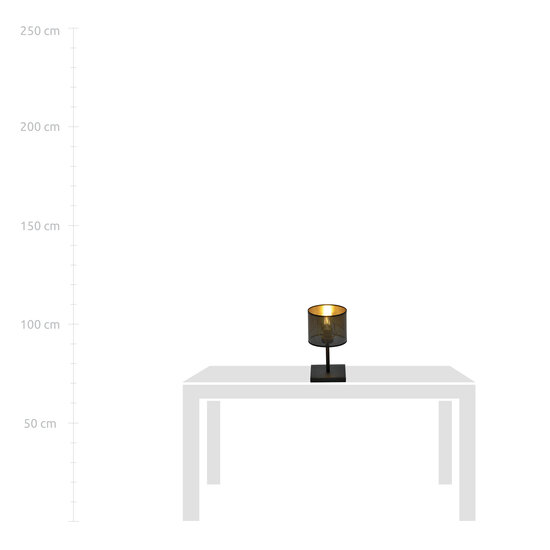 Emibig Emibig Gentofte lámpara de mesa dorada con pantalla negra E27 - Ideal para cualquier espacio