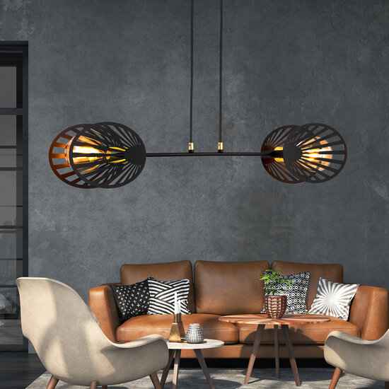 Emibig Emibig Guldborgsund lampe suspendue noire exceptionnelle métal 2x E27 - Parfaite pour les intérieurs modernes