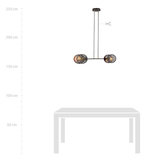Guldborgsund uitzonderlijke zwarte hanglamp metaal 2x E27